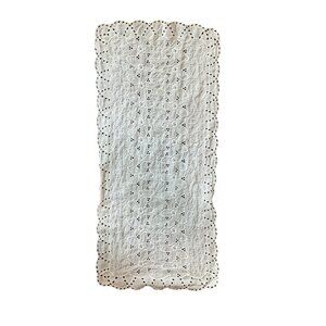 Vintage Handmade Eyelet Lace Embroidered Table Runner Home Decor